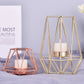 Golden Geometric Candle Holders