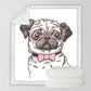 Pug Sherpa Blanket