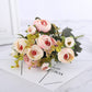 Floral Collection - Silk Blooming Roses and Daisy Bouquet