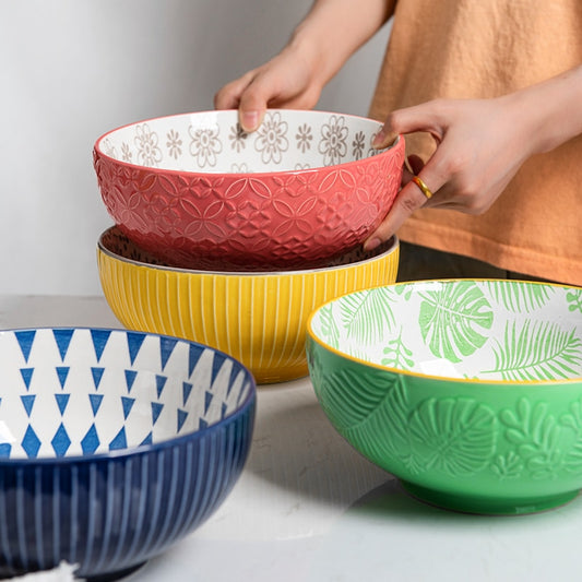 Ceramic Embossed Serving Dish
